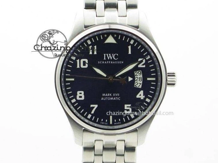 MIROTIME 0718 Supportive Mark XVII IW326501 MKS 1:1 Best Edition Black Dial On Black Leather Strap MIYOTA 9015 V 7208